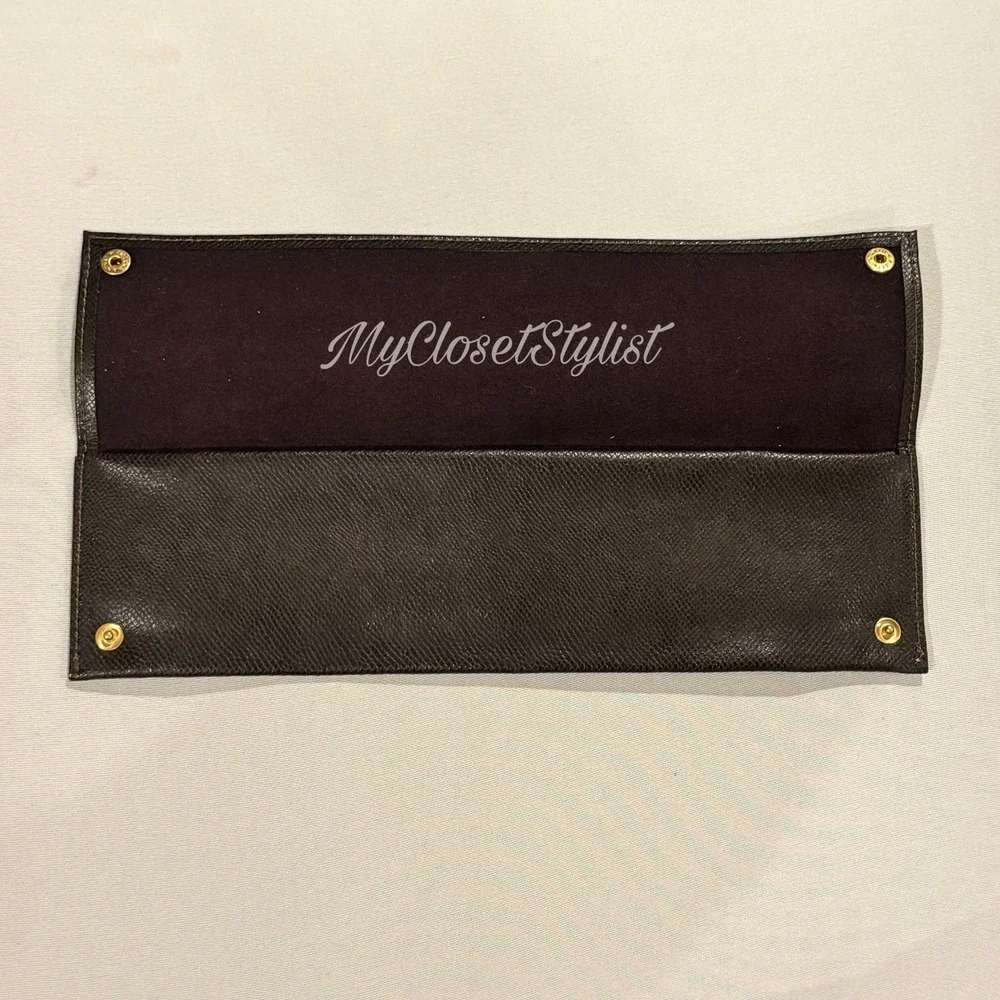 BOUCHERON GENUINE LEATHER Gold Luxury Necklace Bracelet CASE Pouch NEW! Rare - Picture 4 of 6